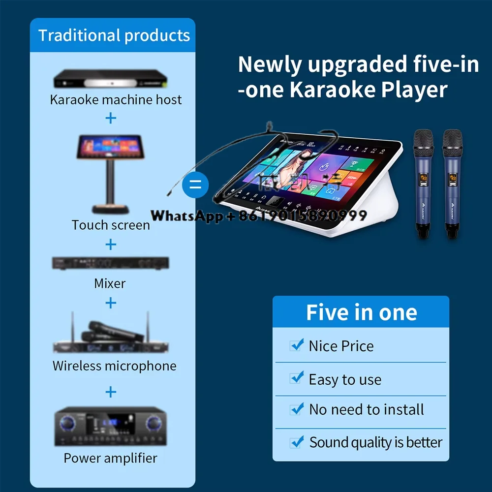 

New Promotion 5in1 InAndOn 8T 18.5 Inch Durable Using Singing Machine Home Party Karaoke Player Machine