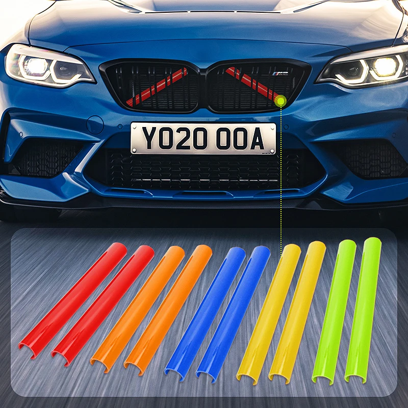 2Pcs Front Grille Trim Strips Cover Frame Stickers For BMW F10 E60 F20 F02 G20 1 2 3 4 5 6 7 Series Modified Grille Decoration