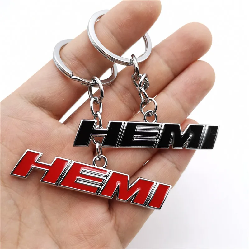 HEMI شعار مفتاح سلسلة سيارة المفاتيح سبائك الزنك ثلاثية الأبعاد كيرينغ الهدايا الإبداعية ل دودج شاحن تشالنجر السيارات مفتاح قلادة اكسسوارات