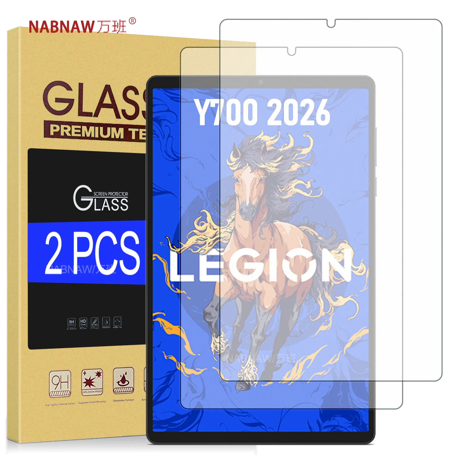 Protector de pantalla de vidrio templado para Lenovo Legion Y700 Gen 5, película a prueba de daños para Lenovo Legion Y700 Gen4 2025 2023, paquete de 2