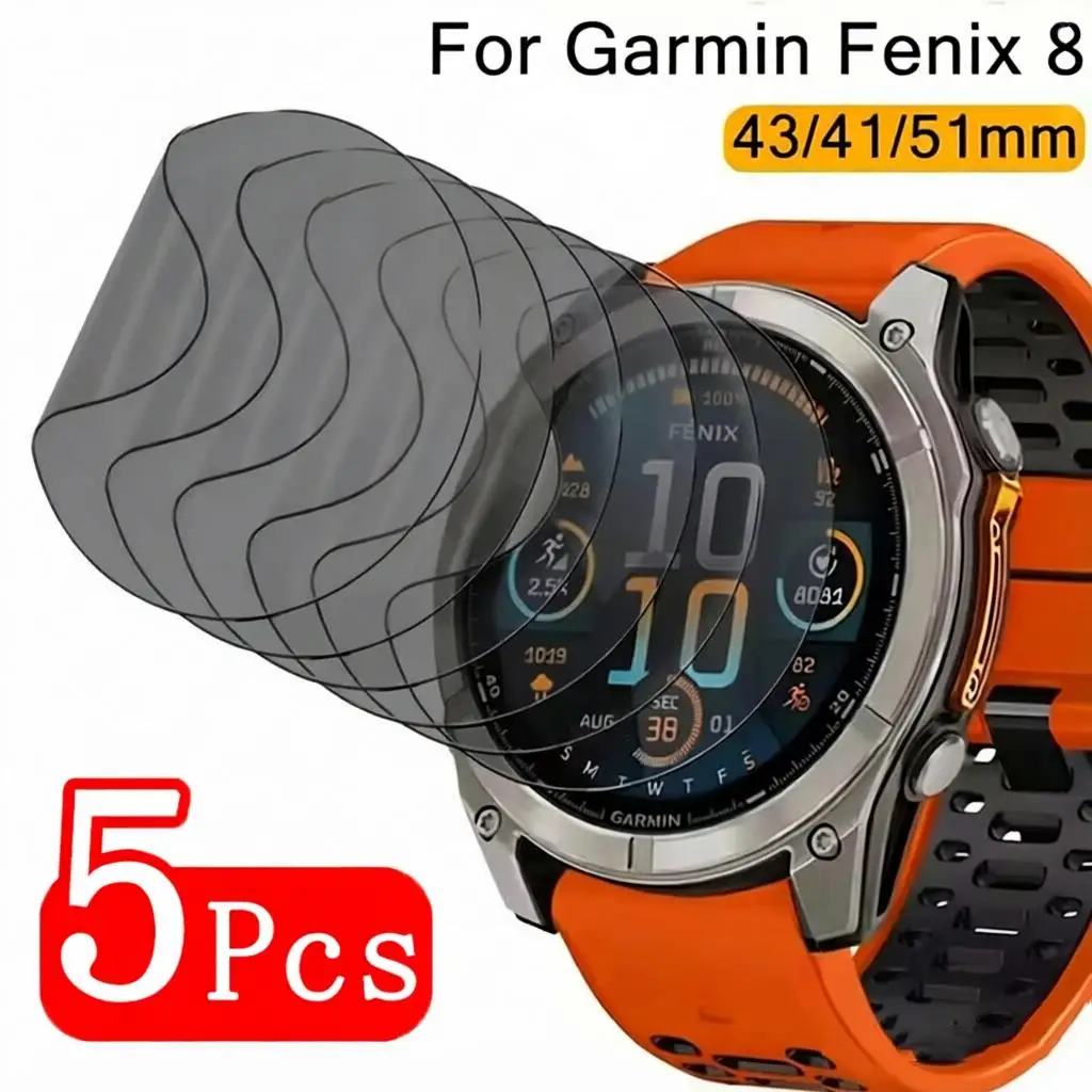 1-5Pcs Privacy Hydrogel Film For Garmin Fenix 8 51mm 47mm 43mm Smartwatch Screen Anti-scratch Protector Film Accessories