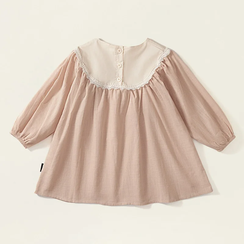 2024 New Spring Baby Girl Party Dress Long Sleeved Cotton Splicing Embroidery Dress Sister Clothing Kids Princess Dresses