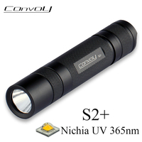 Convoy S2 Plus UV Flashlight with Nichia UV 365nm Led Fluorescent Agent Detection Ultraviolet Ultra Violet Light Lanterna