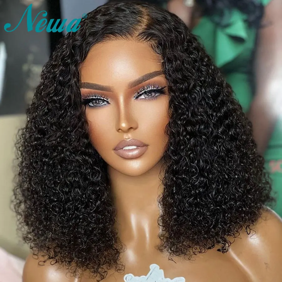 Short Curly Human Hair Wigs 13x6 HD Lace Frontal Wig Glueless Preplucked Human Wigs Ready To Go 13x6 Lace Front Human Hair Wigs