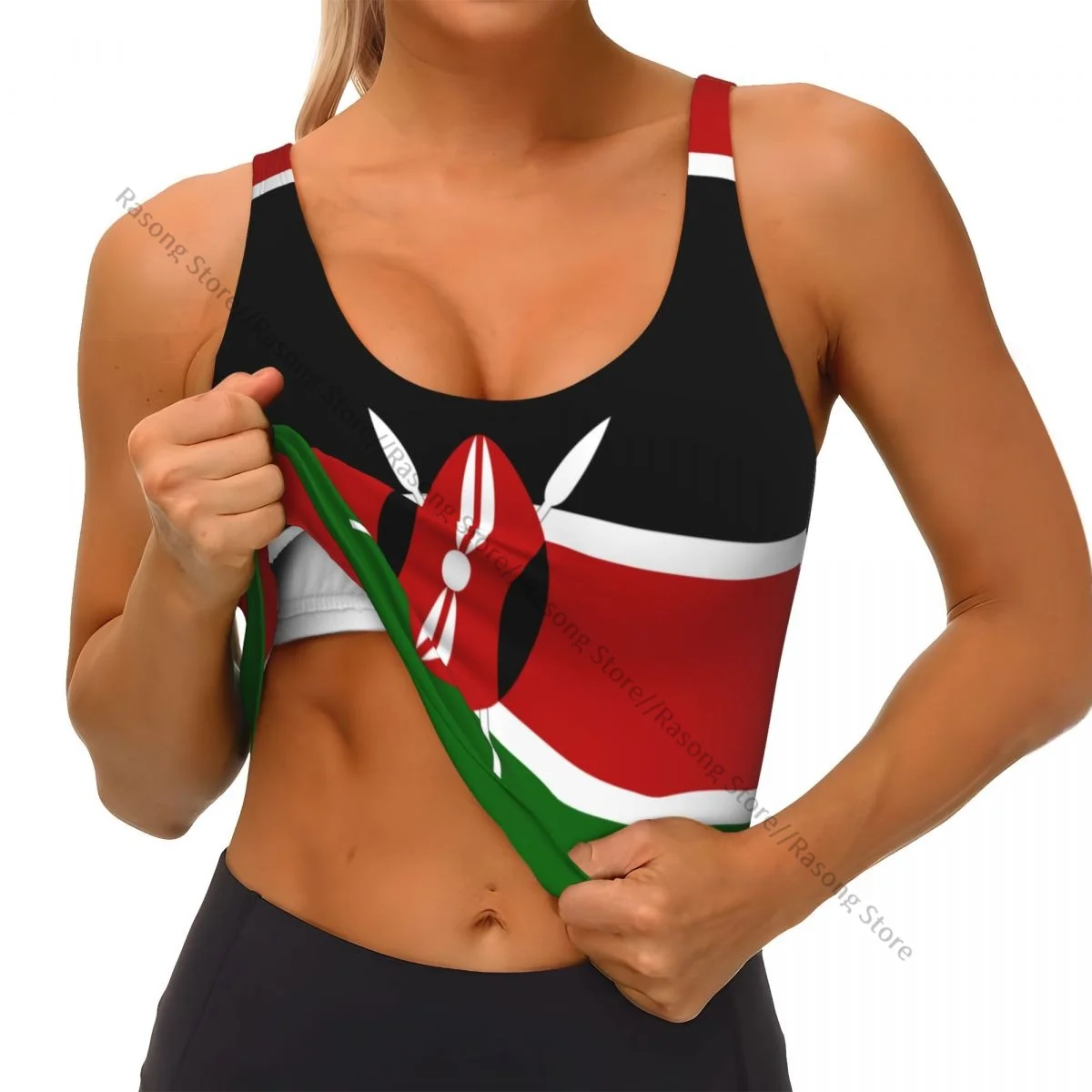 Sports Bra Women Running Yoga Clothes Vest Kenya Flag Gathering Fitness Vest