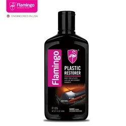 Flamingo-restaurador de plástico, agente de revestimento, reparação exterior, limpeza, restauração, brilho preto, F135, 300ml