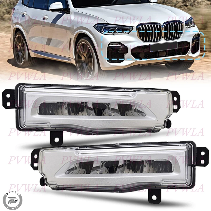 

For BMW X5 G05 2018 2019 2020 2021 2022 2023 LED DRL Daytime Running Light Fog Lamp Car Accessories 63177406366 63177406365