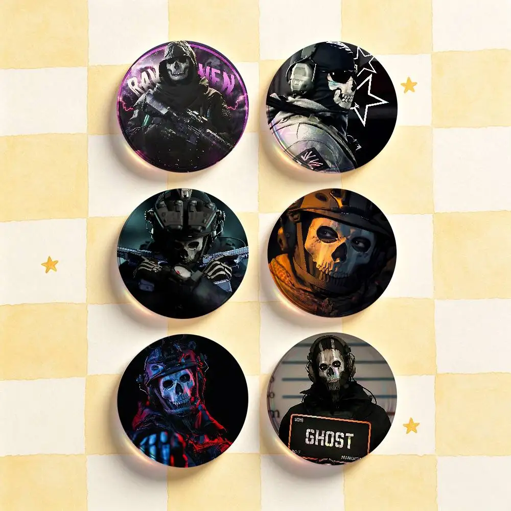 S-Simon Ghost R-Riley Badges Round Nijigen Otaku Culture IP peripheral products 58mm 44mm 32mm 75mm 25mm Mini