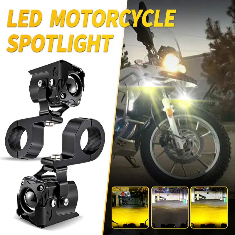 

Светодиодная противотуманная фара для мотоцикла BMW F800R 2006-2014, двухцветная, с функцией мигания, универсальная дополнительная фара 12В
