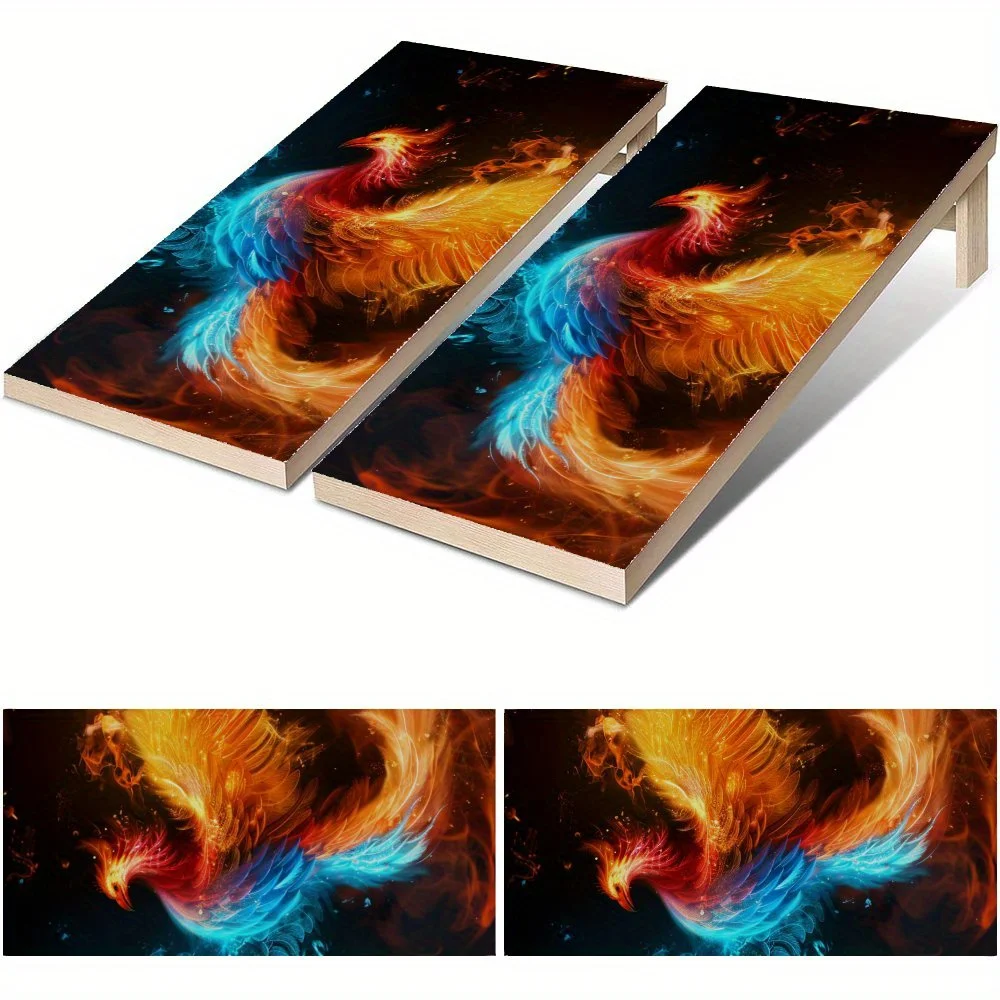 

Водонепроницаемая доска Cornhole Fantasy Flame Phoenix, виниловые обертки, настольный дизайн для игр на открытом воздухе из ПВХ, идеально подходит для занятий спортом и отдыха