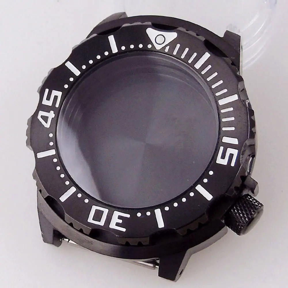 42MM Stainless steel Black PVD Watch Case 200m Water Resistance Sapphire glass Monster Case Bracelet Fit NH35A NH36A Automatic