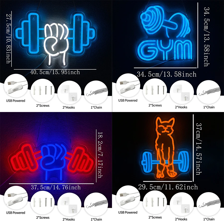 لافتة نيون LED للصالة الرياضية - مراجعة Sports Equipment Icon وسعره