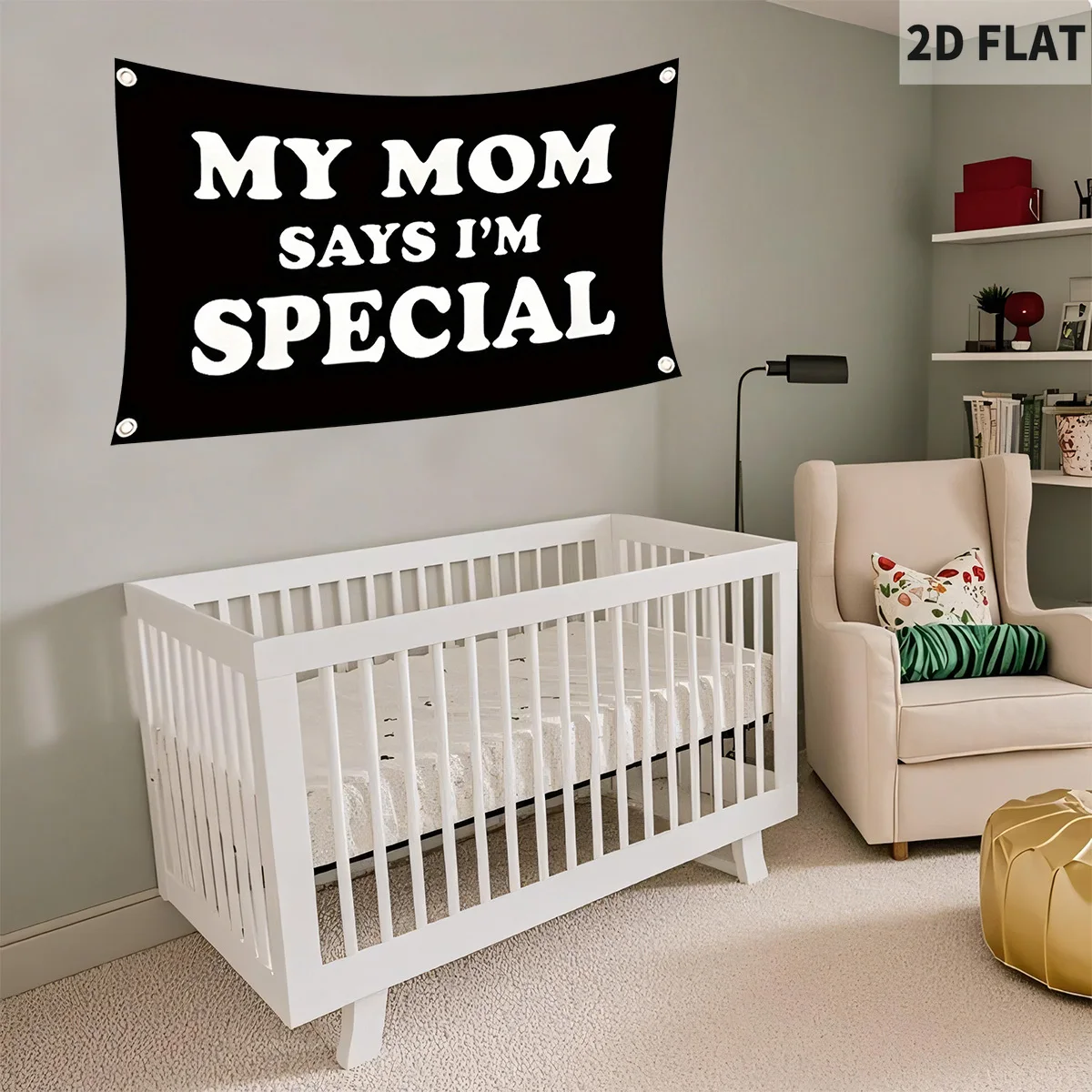 

Humor "My Mom Says I'm Special" 3X5FT Funny Tapestry, 4 Grommets Easy to Hang Banner with Bold White Lettering, Cute Room Decor
