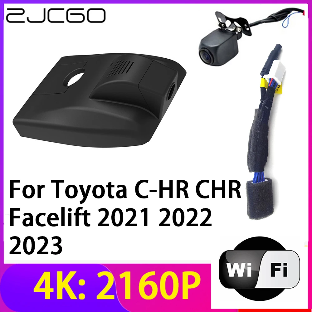 

ZJCGO 4K 2160P Dash Cam Car DVR Camera 2 Lens Recorder Wifi Night Vision for Toyota C-HR CHR Facelift 2021 2022 2023