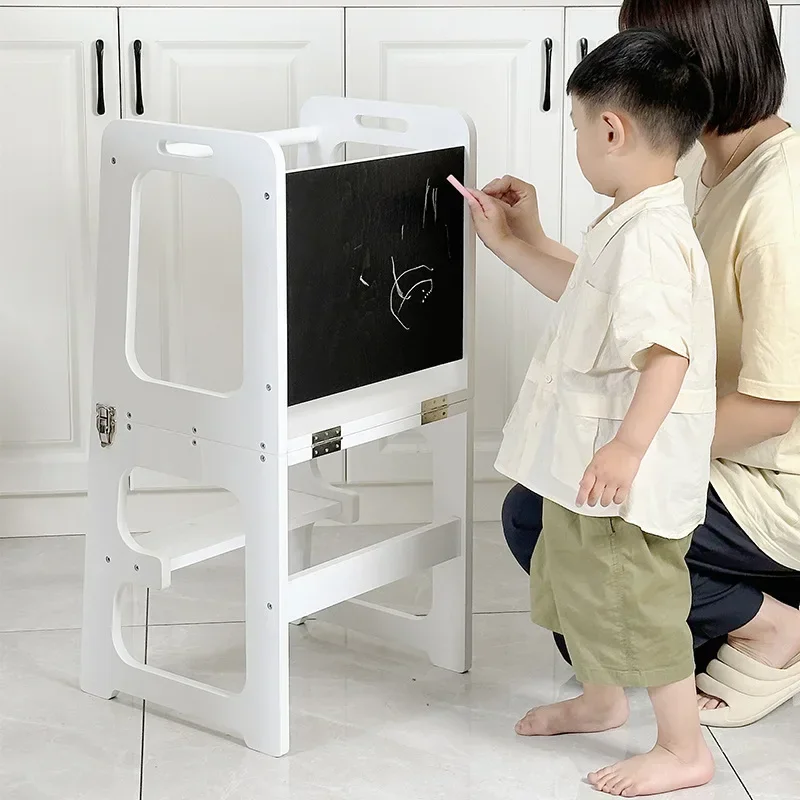 Children's 3-in-1 Foldable Hand Washing Stool Multi-functional Kitchen Stool Montessori Climbing Chair Learning Tower