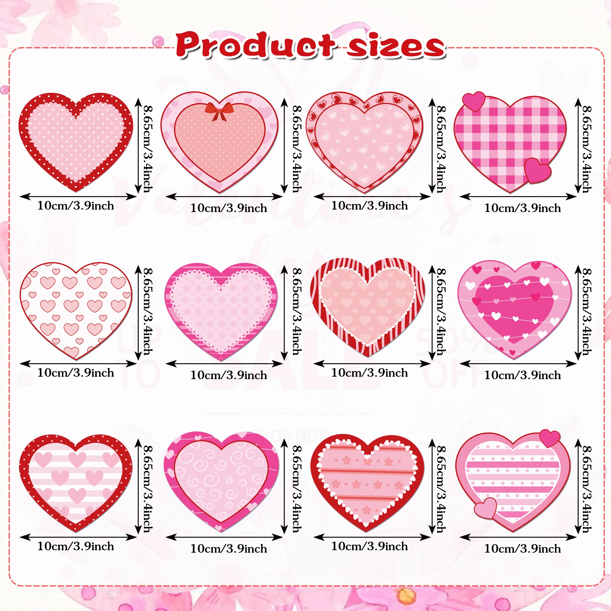 Valentine\'s Day Love Pattern Sticky Notes Notepad For Office Gift Valentine\'s Day Party Decoration Supplies