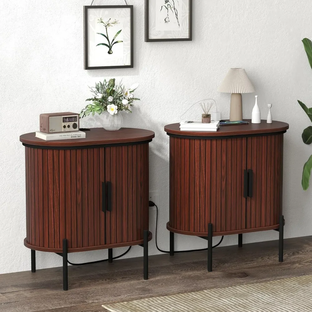 

Sideboard Buffet Cabinet with Storage, 47.2" W x 32''H Fluted Storage Cabinets with Sliding Doors, Entryway Sideboards
