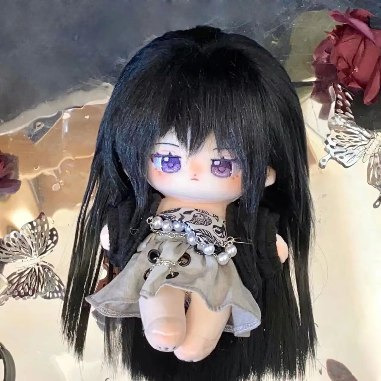 Pluszowa lalka 20 cm z anime Puella Magi Madoka Magica, Homura Akemi, miękka zabawka do przebierania, bawełniana, prezent dla dziecka