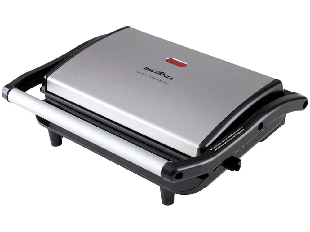 Sanduicheira/Grill Britânia Press BGR27I 2 em 1 Prata 850W - 110V