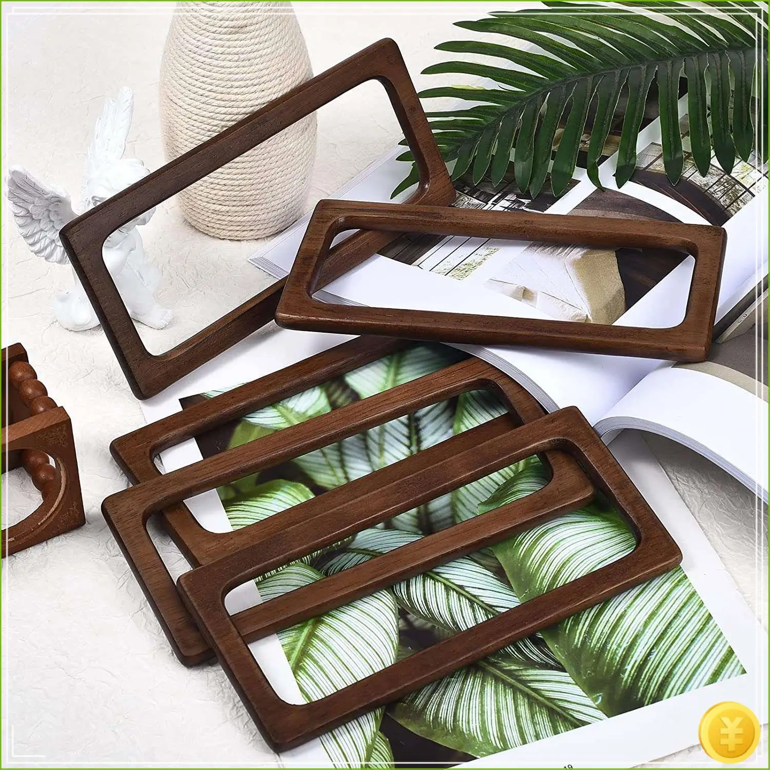 2Pcs 20Cm Rectangle Wooden Bags Handle DIY Sewing Brackets Purse Frames Handles For Making Handbag Accessories