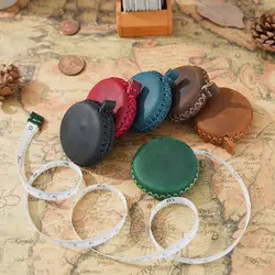 1.5 Meter Cowhide Leather Roll Tape Mini Handmade Vintage Sewing Tool Portable Retractable Measure Accessories