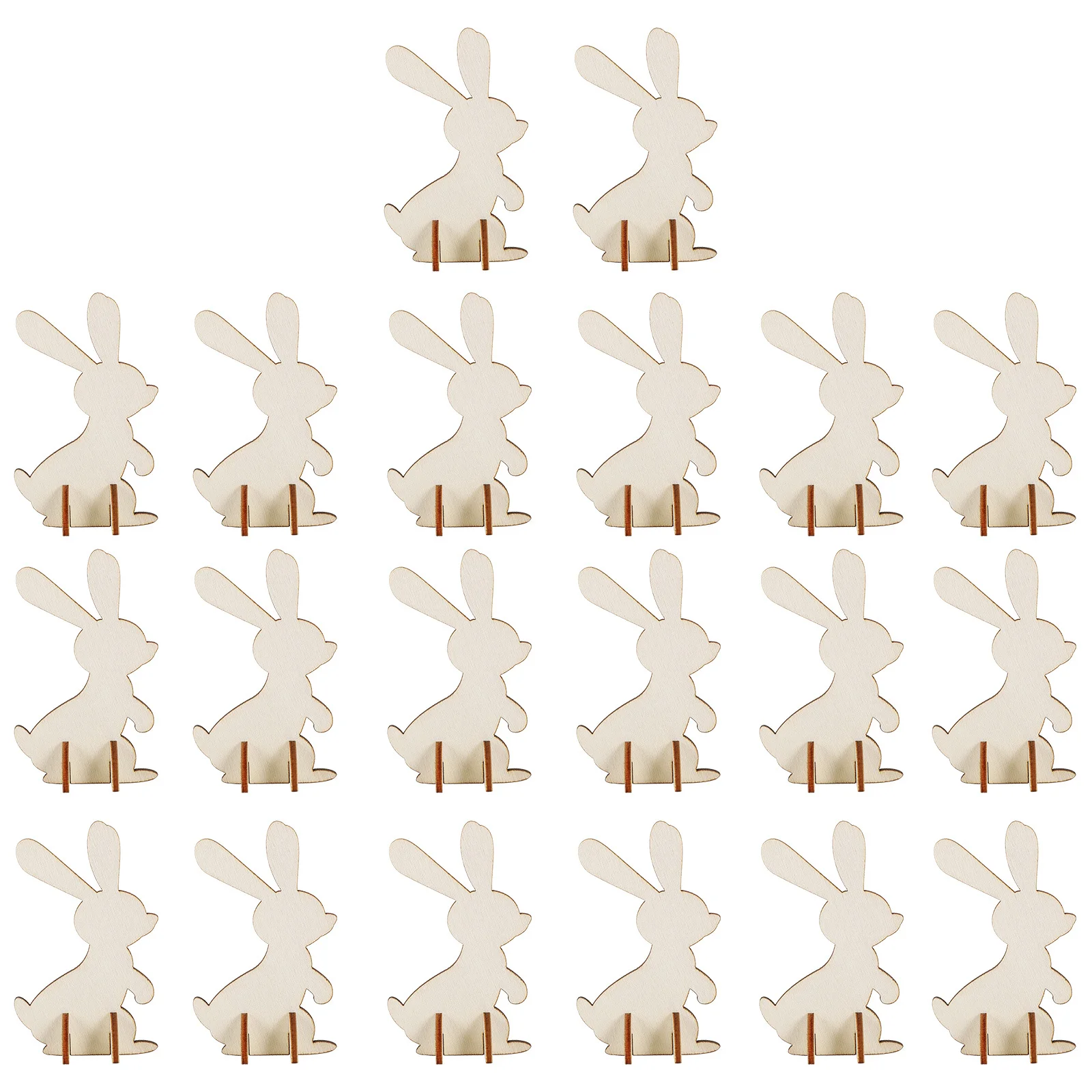 20 pezzi di decorazioni in legno ornamenti di coniglietti fai da te forniture artigianali fatte a mano per bambini decorazioni per feste di Pasqua accessori fai da te di Pasqua