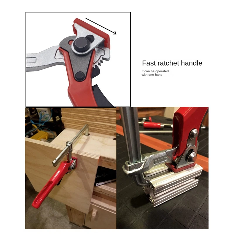 1 PCS Ratchet Table Clamp Steel Clamping F Track Clip For Hole Table And Guide Rail System