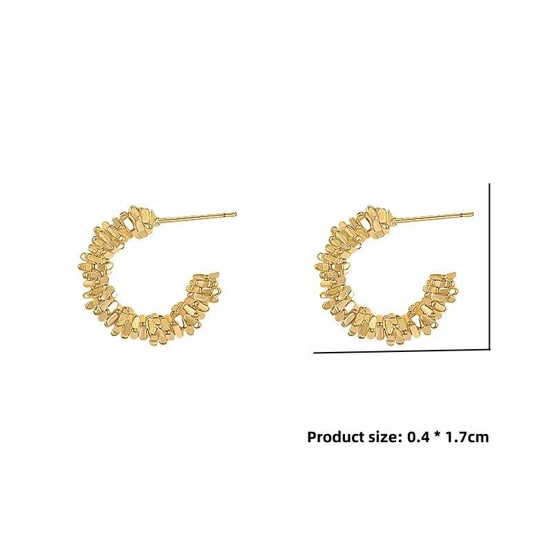 S925 Silver Needle Korean Edition Earrings Circle C-shaped Broken Silver Ear Studs Versatile Fashion Luxury Design Earrings