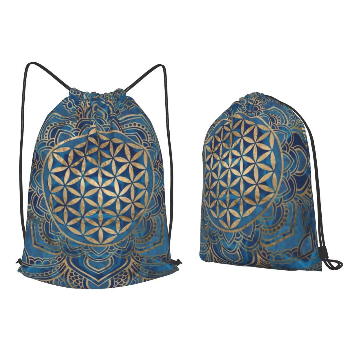 Flower Of Life In Lotus Mandala Backpacks Multi-function Drawstring Bags Storage Bag Book Bags for Travel School