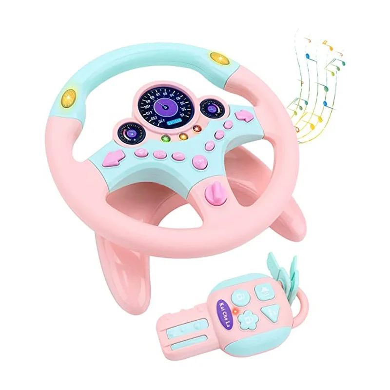 Simulated Driving Controller With Car Key Portable Baby Toys with Sound Kids Musical Educational Stroller Driving Vocal Toys