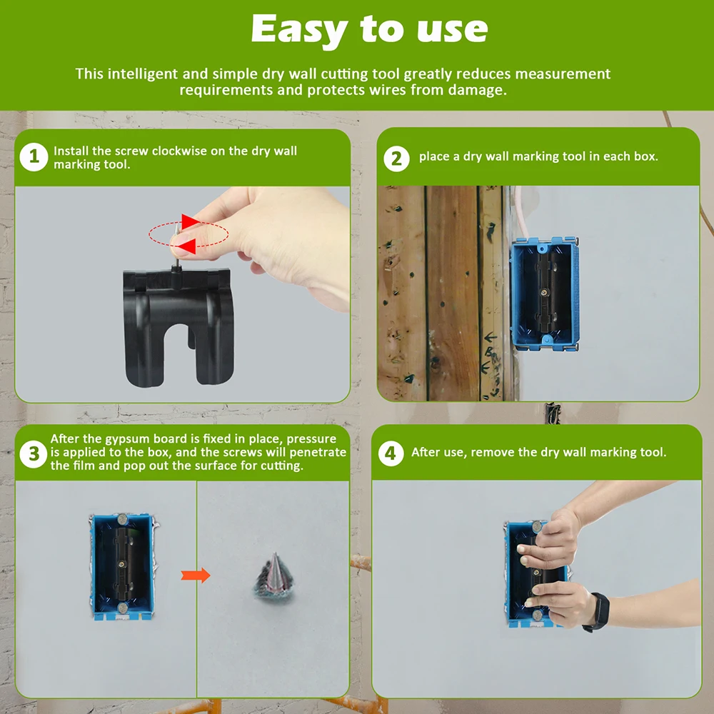 Plastic Outlet Marking Tool Accurately Dry Wall Socket Positioner For Living Room