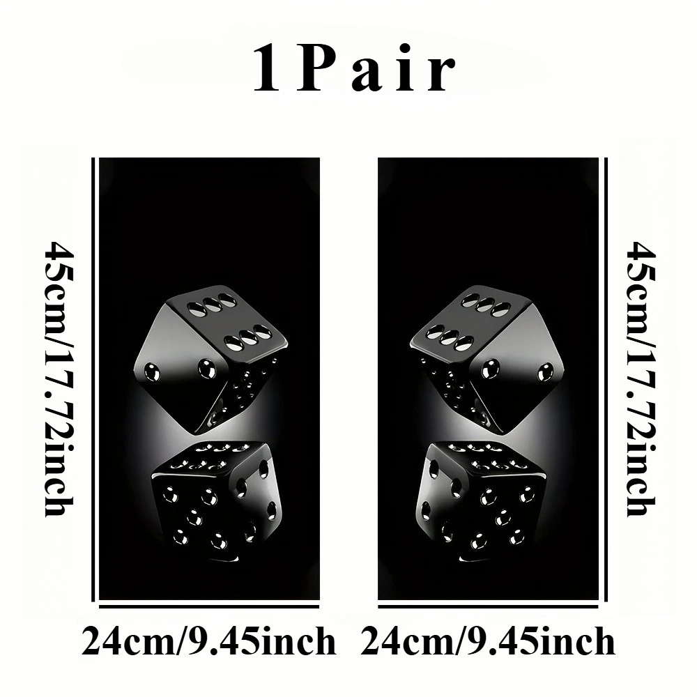 1Pair Black Dice Car Stickers Self-Adhesive B-Pillar Decals Scratch-Resistant Self-adhesive Vehicle Decals for Car Truck SUV