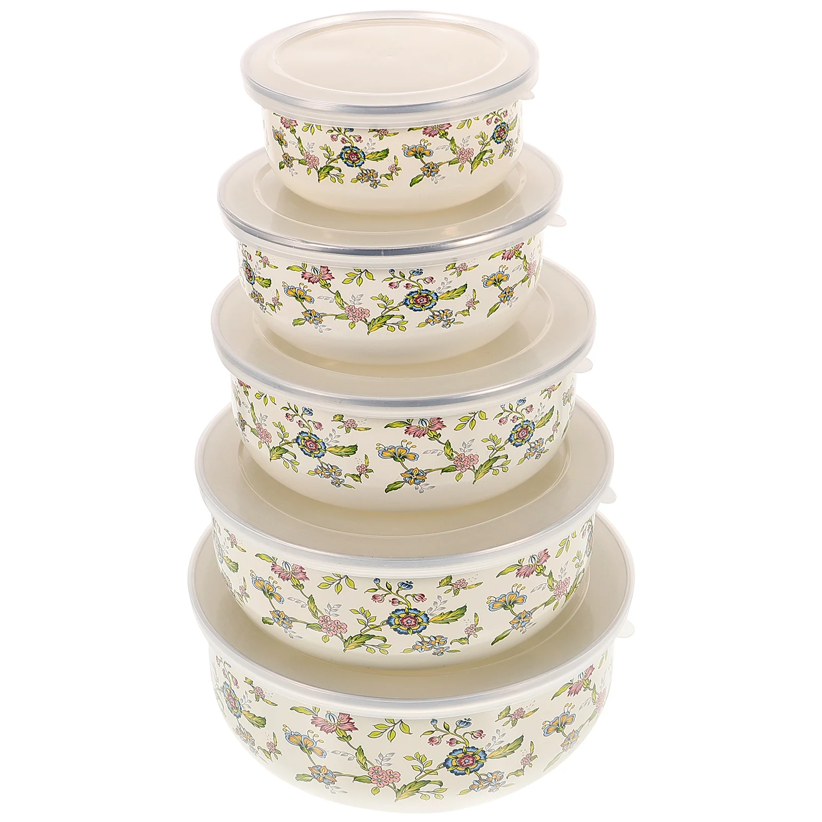 

Enamel Bowl Salad Container Storage Bowls with Lids Food Large Nesting Serving for Lunch