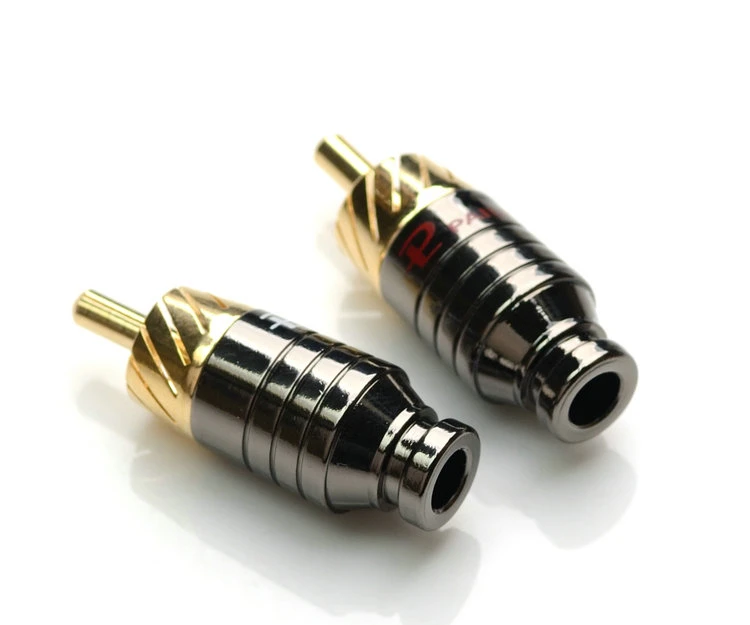 Small hole Lotus terminal connector rca head car audio and video interface 24k gold small tail hole