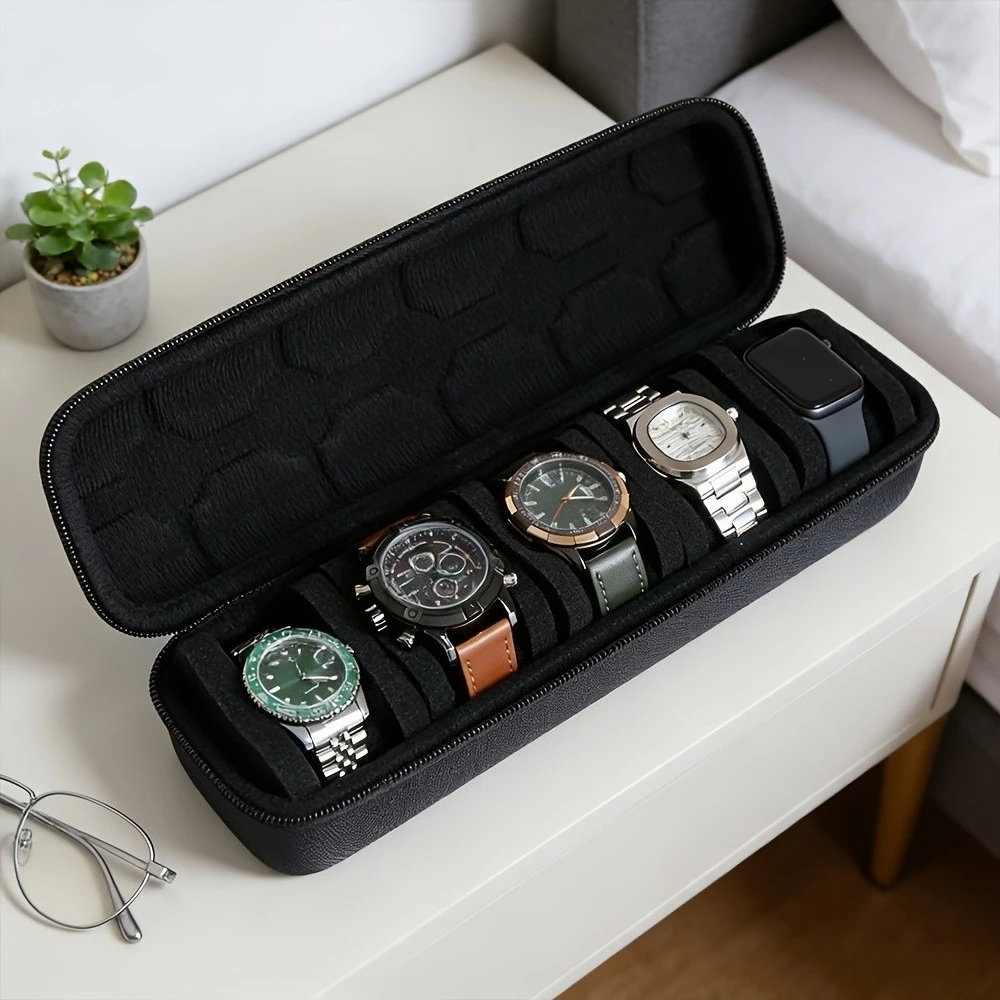 

1pc Large Capacity Watch Storage Box for Watch Collectors Premium Velvet Lining Portable Watch Storage Case