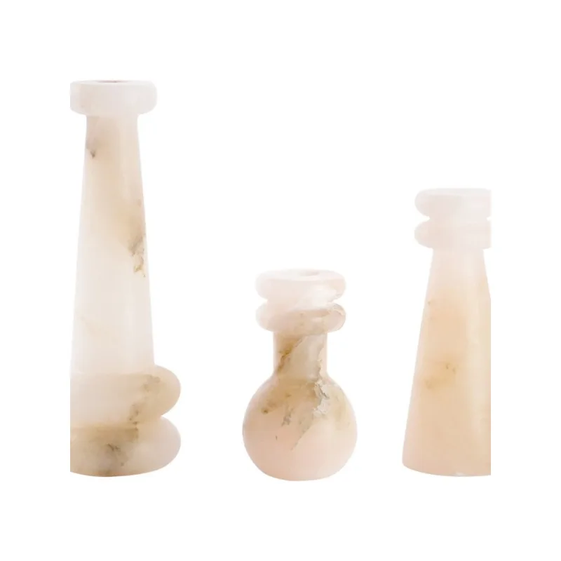 Modern Simple Light Luxury Spanish Marble Creative Candlestick Model Room Sales Office Desktop Geometric Candlestick