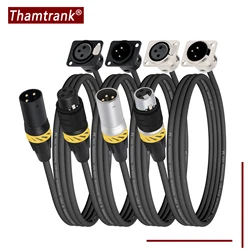 XLR Fixed Panel Mount Cable Adapter Audio Socket 3Pin XLR Male/Female Waterproof Plug Extender Converter Compatible with MIC
