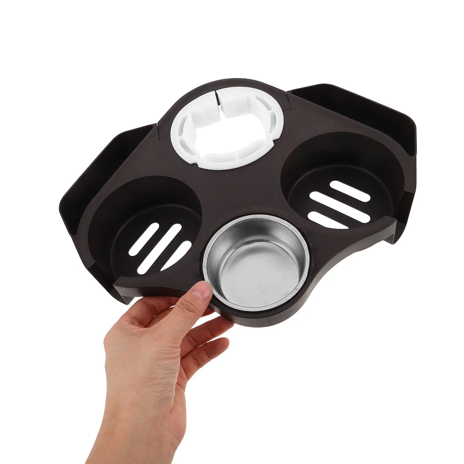 

Компактный раскладной стол для покера со встроенными подставками для стаканов, съемными боковыми полками и подносом для вечеринок и карточных игр