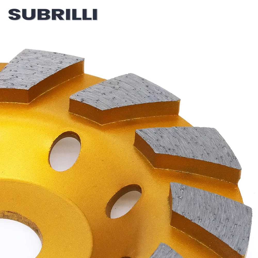 SUBRILLI Mola diamantata 125mm Smerigliatrice a disco diamantato per pietra di cemento Utensile manuale abrasivo Blocco di levigatura da 5 pollici