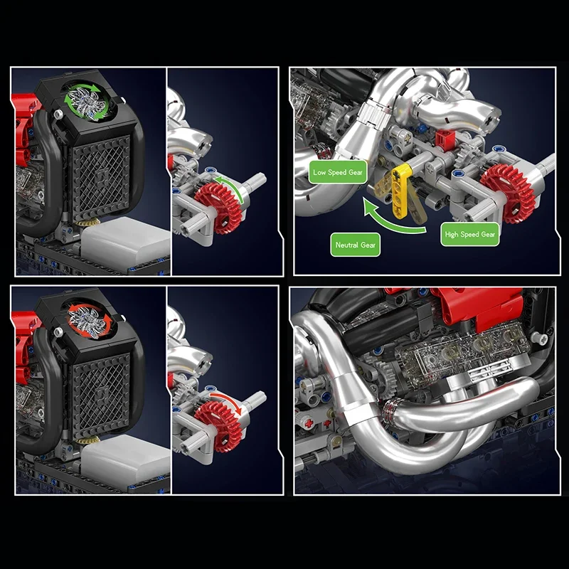 Mould King 10188 Technische motorisierte STR13 Formel-1-Motorbausteine Sport-Rennwagen-Motor-Vogelspielzeug-Set für Erwachsene