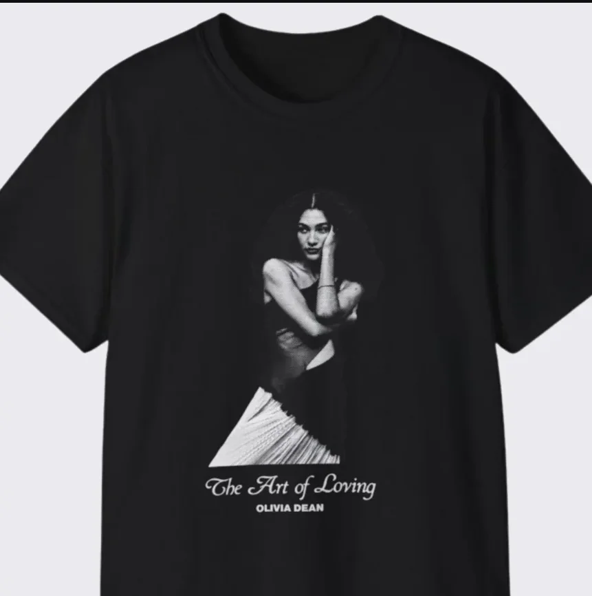 أوليفيا دين ميرش فن المحبة جولة حية تي شيرت الجرافيك الطباعة القطن تيز ملابس عصرية فضفاضة أعلى المشجعين Goft للجنسين