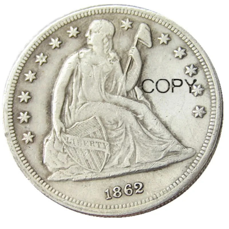 1862 Seated Liberty Dollar Silver Plated Copy Coins