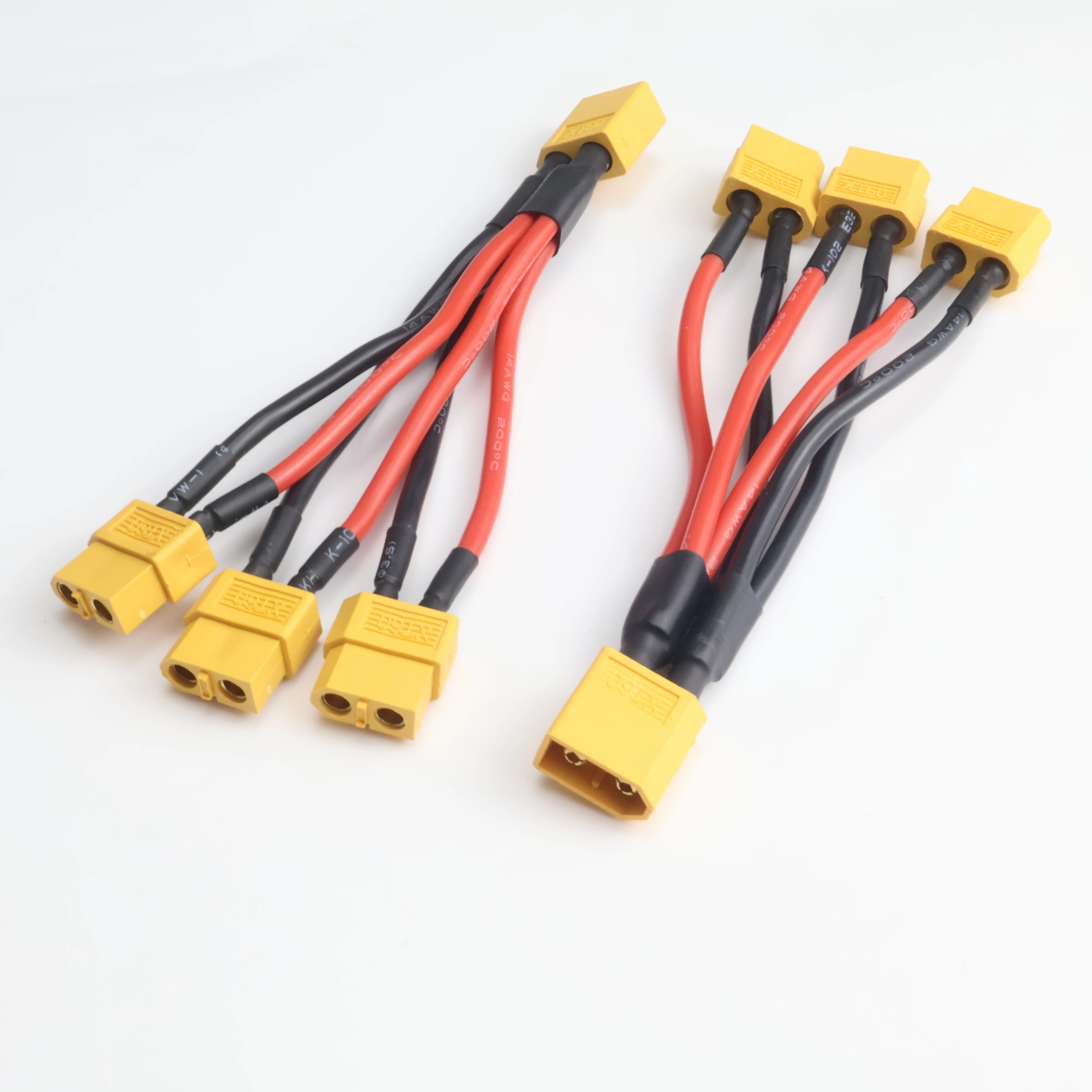 

Силиконовый провод XT60, параллельный аккумуляторный разъем, штекер/гнездовой кабель, двойной удлинитель, Y-распределитель/двигатель аккумулятора с дистанционным управлением 14AWG