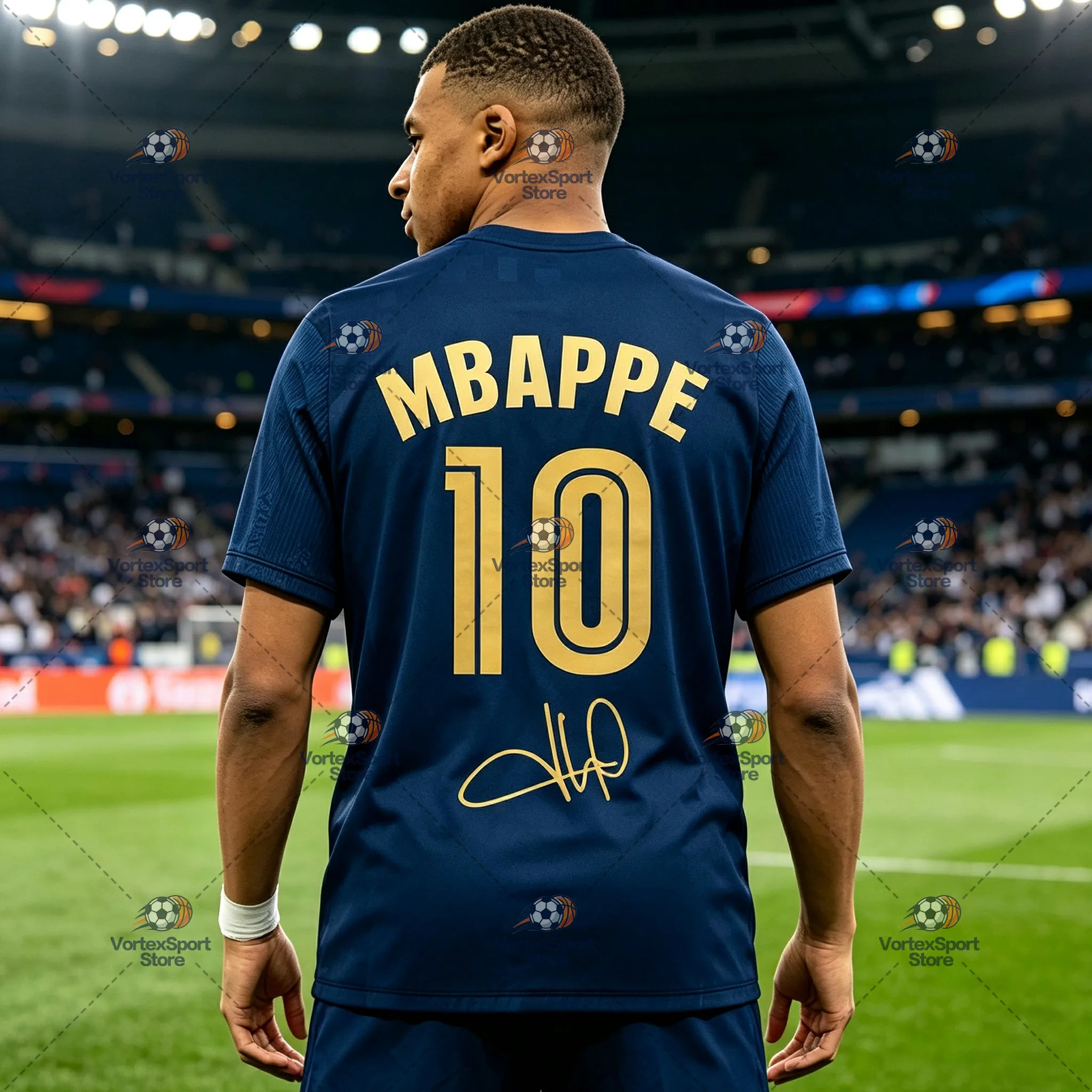 Explosions Kinder Herren Frankreich Nr. 10 Fußball Schnelltrocknendes T-Shirt Alle Größen Kurzarm Rundhalsausschnitt Mbappé Fußballfans Trikot – Detail 3