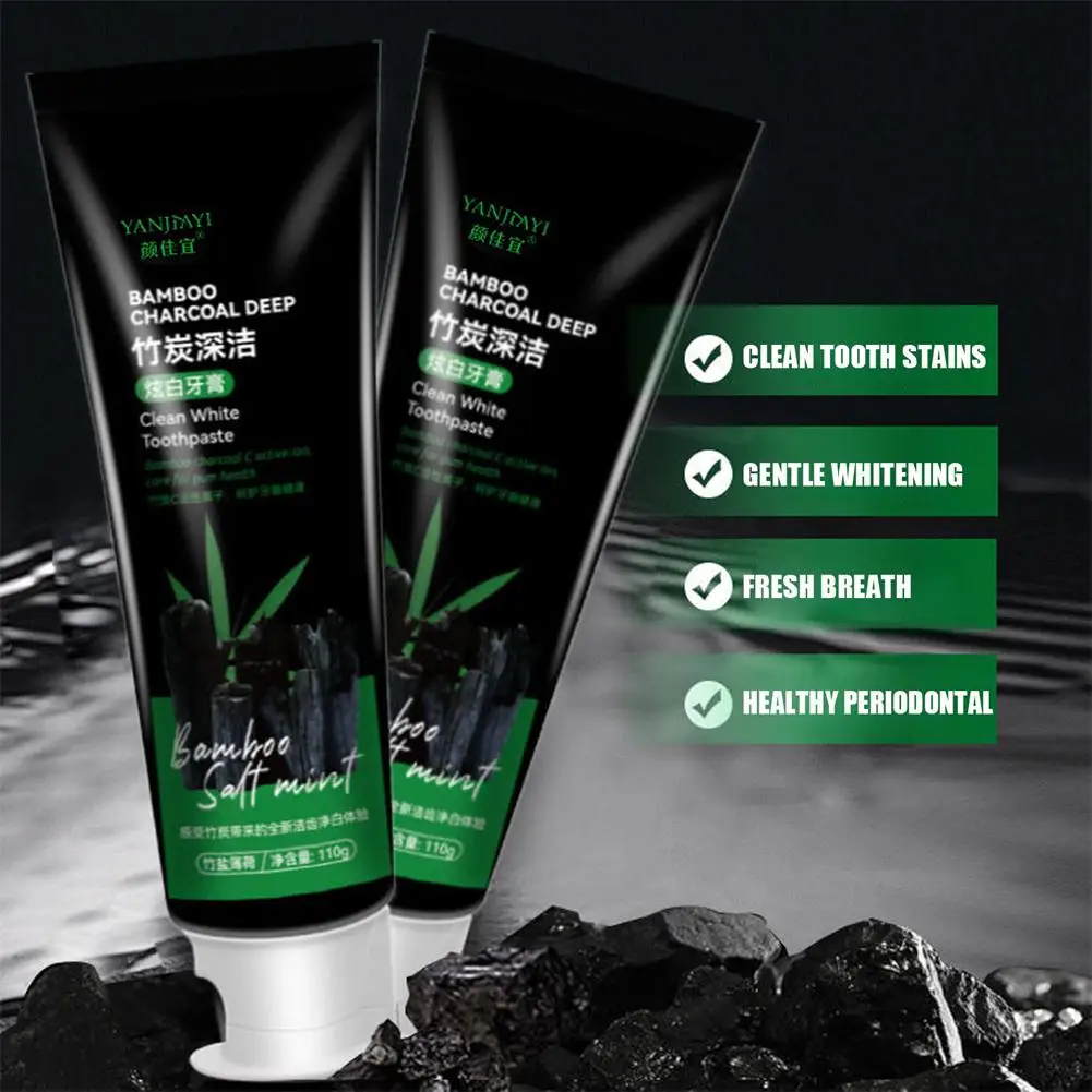 100g Bamboo Charcoal Toothpaste Deep Clean Dispel Smoke Stains Whitening The Black Toothpaste Oral Health Care