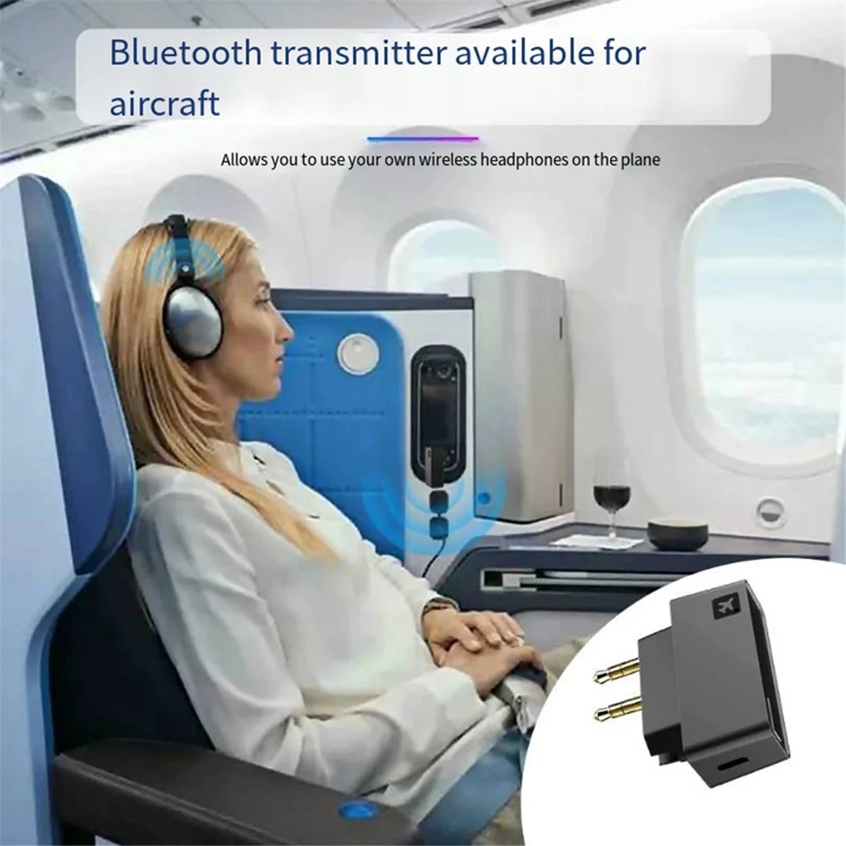 POP-lAK3046E Pro Беспроводной адаптер Bluetooth 5.0 для самолета, с Aptx HD/LL/адаптивным передатчиком для Airpods,