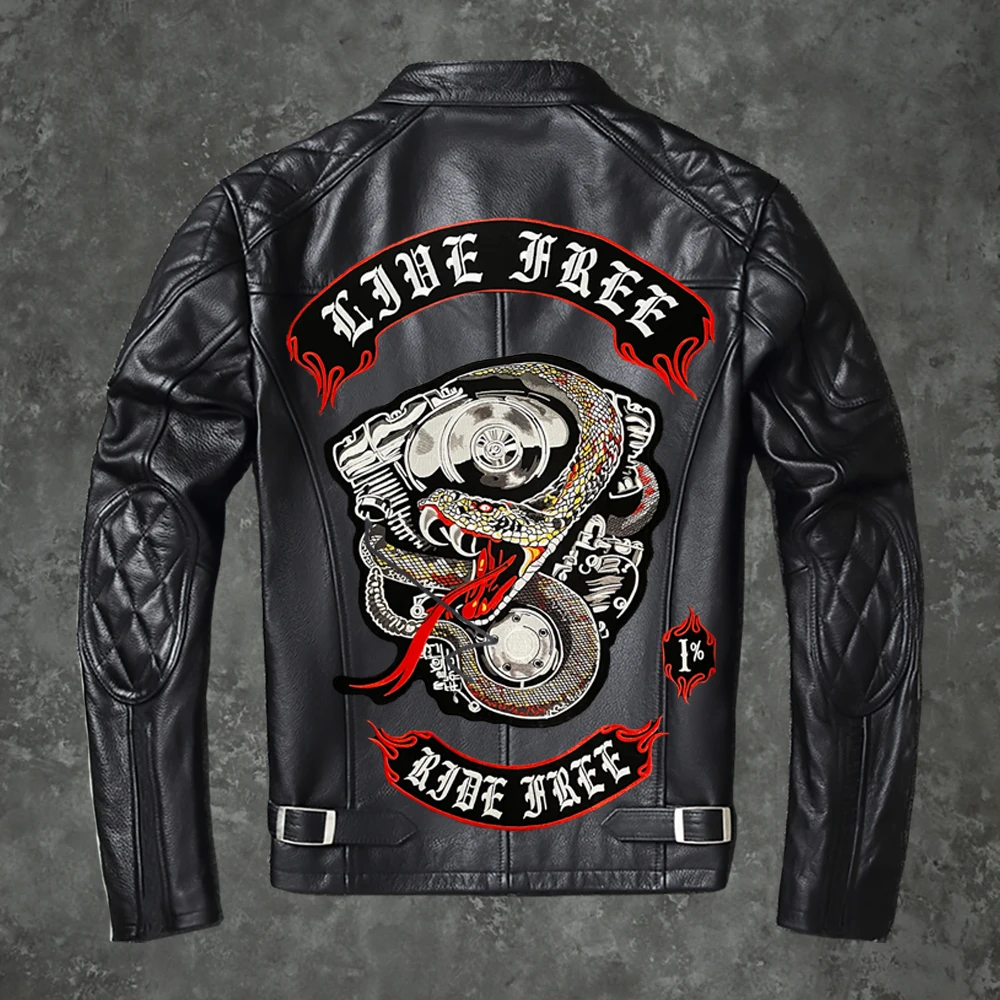 Python Suit Large Embroidery Patch Motorcycle Knight Leather Jacket Back Decoration Accessories Personalized Badge Hand Sewing