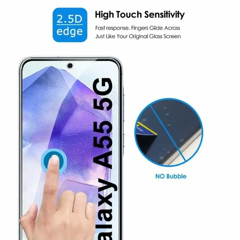 1-4Pcs Tempered Glass For Samsung Galaxy A55 SamsungA55 GalaxyA55 A 55 55A 5G SM-A556B 6.6inch Armor Phone Screen Protector Film