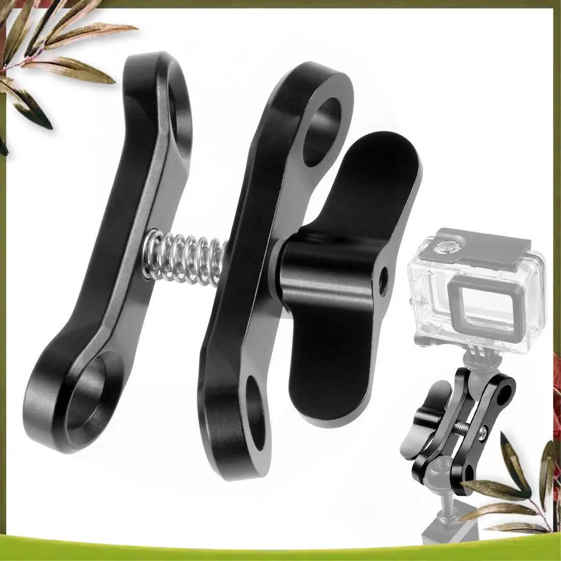 Highly Recommended CNC Butterfly Clip Diving Clamp Light Connector Ball Head Mount Tripod Adapter For Go Pro 7 Sports SLR Camera
