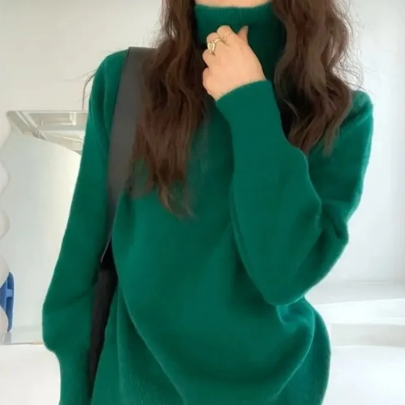 الخريف الشتاء عالية Ne Thiened الدافئة فضفاضة محبوك سترة ort Sle التخسيس كسول Sle ألياف البوليستر 00%